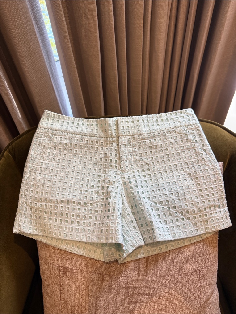Club Monaco Light Blue Eyelet Shorts - Classic Summer Style